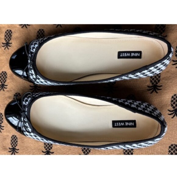 🖤🤍 Nine West Houndstooth Prosep Ballet Flats- Womens size 10.5 🤍🖤 - Picture 9 of 10